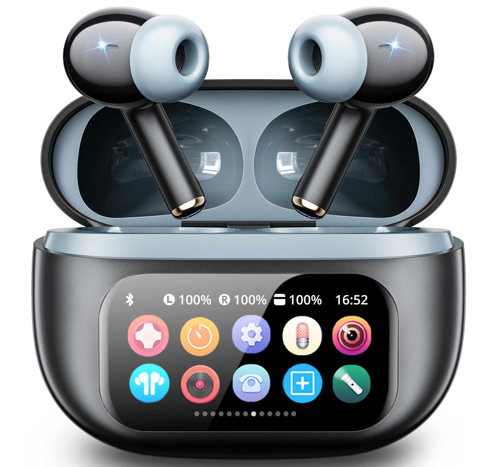 VEATOOL G01 Wireless Earbuds with Smart Touch Control, ANC+ENC Noise Cancellation, 40H Stereo Deep Bass