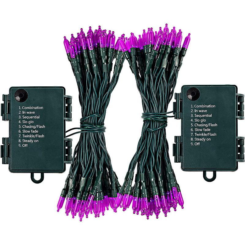 Joiedomi 17.3 FT 50-Counts Purple  String Lights, 2 Pack, 2 of 5
