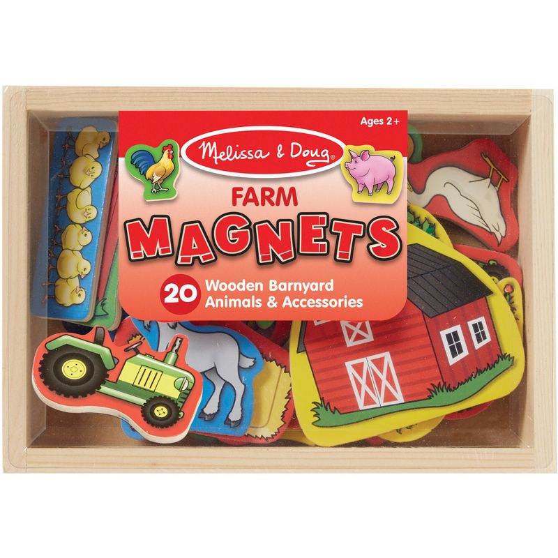 Melissa & Doug Wooden Farm Magnets with Wooden Tray - 20pc, 3 of 15
