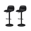 HomeRoots Set of Four Black Heavy Duty Plastic and Metal Mid Back Adjustable Height Swivel Bar Chairs - 4 of 4