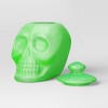 Ghoulish Glow Glass Skull Decorative Jar Neon Green - Hyde and EEK! Boutique™ - 3 of 3