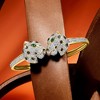 Ross-Simons 2.00 ct. t.w. White and Black Diamond Leopard Cuff Bracelet With Emeralds in 18kt Gold Over Sterling - 3 of 4
