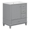 30" Bathroom Vanity with Sink, Modern Under Sink Cabinet with 1 Door, Shelf and 3 Soft-Close Drawers for Bathroom or Powder Room – Cuddlewood - 3 of 4