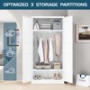 Mlezan 72" Wardrobe: 2 Doors, Hanging Rod, Metal Cabinet for Bedroom, Laundry, or Office. Perfect for Clothing Storage and Organization. - 3 of 4