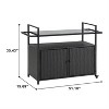 LunaLulinlk Wicker Cart, Rolling Rattan Beverage Bar Counter Table w/Glass Top for Garden Poolside Party, Kitchen, Light brown - 2 of 4