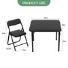 3-Piece Kids Folding Table & Chairs Set, PU Cushion, Black/Beige/Gray - 2 of 4