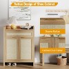 COZONY 3-Piece Rattan Shoe Cabinet Set with Adjustable Shelves, Farmhouse Entryway Storage Organizer with Drawer, Boho Style Wooden Cabinet - 4 of 4