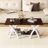 Tangkula 2-Tier Coffee Table w/Storage Shelf & X-shaped Legs for Living Room Bedroom - 4 of 4