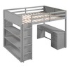 XIYUYEU Twin Size Loft Bed with Desk Wooden Bed Frame with Shelves, Drawer, Ladder, Guardrail - 4 of 4