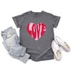 Simply Sage Market Women's Pink Love Heart Distressed Short Sleeve Garment Dyed Tee - 2 of 4