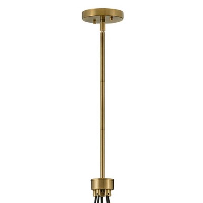 Rumi Modern 5-Light Pendant in Lacquered Brass with Clear Seedy Glass