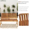 Karl Home | 49.6 in. Solid Wood Outdoor Bench with Adjustable Back - 4 of 4