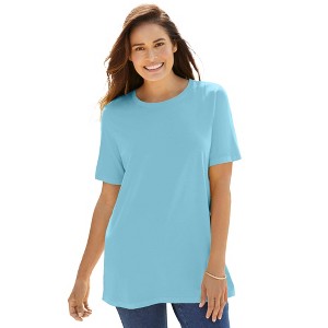Woman Within Plus Size Perfect Short-Sleeve Crewneck Tee - 1 of 4