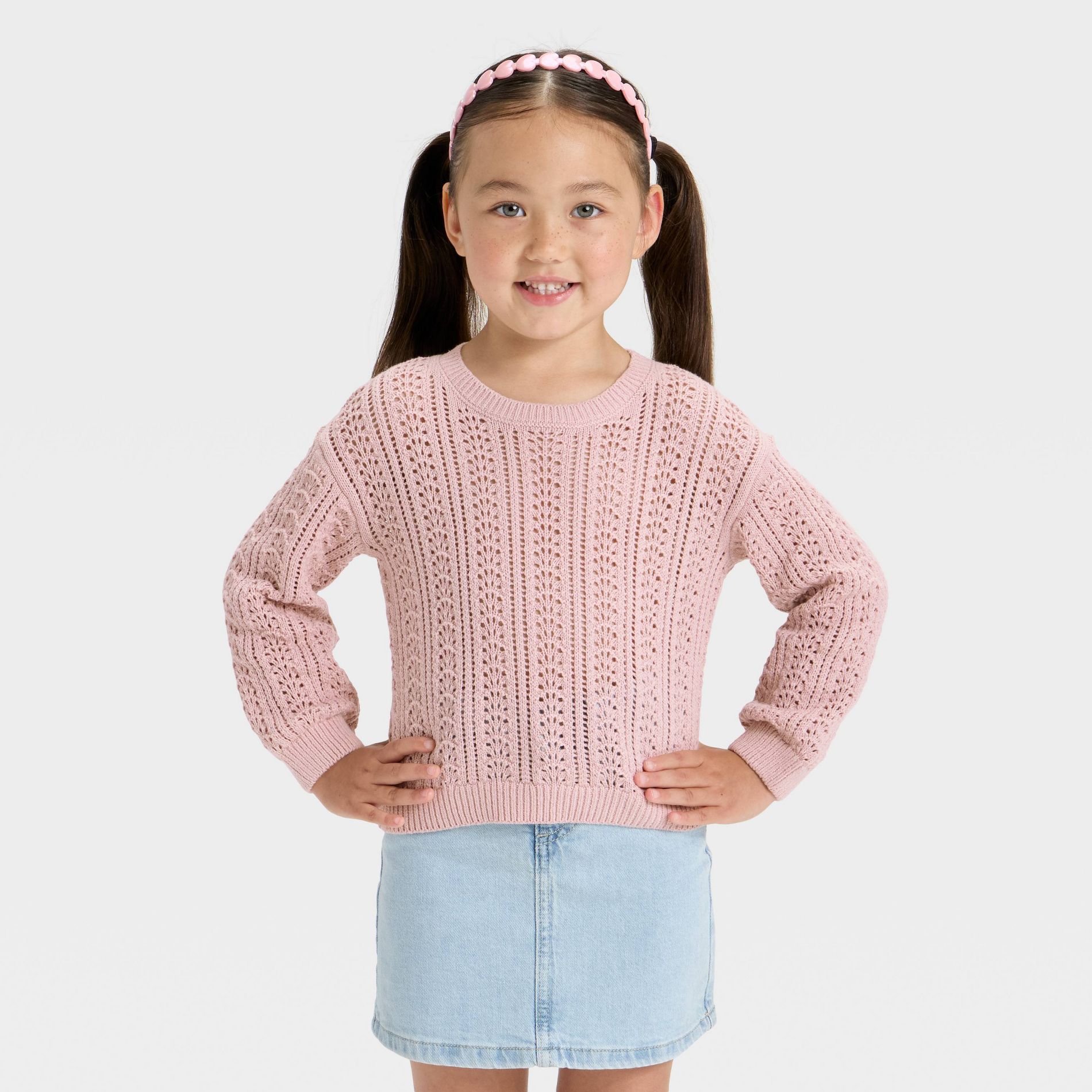 Toddler Girls' Lightweight Sweater - Cat & Jack™ Light Pink 2T