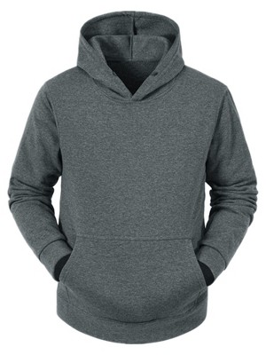 Lars Amadeus Men's Pullover Solid Long Sleeves Hooded Sweatshirts with Pocket