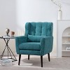 Vynxaria 19.69 Inch Freestanding Modern Accent Chairs, Blackish Green Cushioned Armrests, Pillow, Solid Wood Legs, Suited for Living Room & Bedroom - 2 of 4