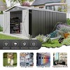 Campcraft 10x14 FT Dark Gray Outdoor Metal Storage Shed with 3 Lockable Doors,4 Vents, Utility Tool Shed for Backyard, Patio, Lawn-Cuddlewood - 3 of 4