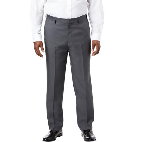 KS Signature by KingSize Men's Big & Tall Easy Movement Plain Front  Expandable Suit Separate Dress Pants - 70 40, Gray