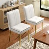 VECELO 2 Pack Folding Dining Chairs, Faux Leather Foldable Chairs with Padded Seat & High Backrest, Brown/White - 4 of 4