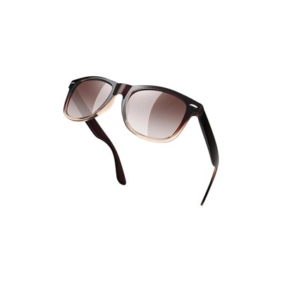 Attop Polarized Sunglasses Retro Square Design Sunglasses UV400 Fashion, Gradient Brown Frame, Brown Lenses