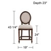55 Downing Street Dark Walnut Wood Bar Stool Brown 24" High French Vintage Retro Gray Cushion with Backrest Footrest for Kitchen Counter Island Home - 4 of 4