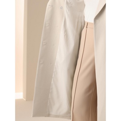 Женские платья INSPIRE CHIC Women's Notched Lapel Double Breasted Belted Work Office Sleeveless Blazer Dress Apricot Medium — фото 5