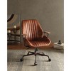 Vynxaria Brancaster Cocoa Aluminum Top Grain Leather Office Chair - 3 of 4