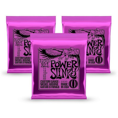 Ernie Ball 2220 Power Slinky Nickel Round Wound Electric Guitar Strings 3 Pack