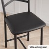 Nasitip Bar Stools Set of 4, PU Upholstered, X-Backrest, Metal Footrest, Black Counter Height for Dining Room, Coffee Shop - 4 of 4