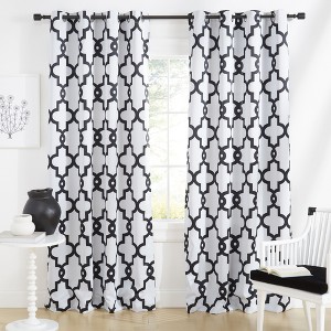 Exclusive Home Ironwork Sateen Woven Room Darkening Blackout Grommet Top Curtain Panel Pair - 1 of 4