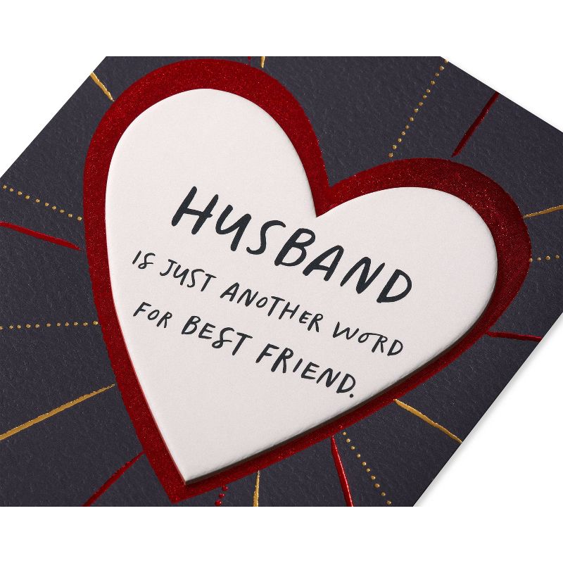 Valentine&#39;s Day Card for Husband Heart with Lettering, 6 of 7