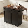 35.4'' Kitchen Island With Drop Leaf, Tilt Out Kitchen Trash Cabinet - 3 of 4