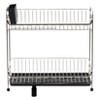 Iris 2 Tier Stainless Steel Compact Dish Drying Rack With Plastic Drain  White : Target