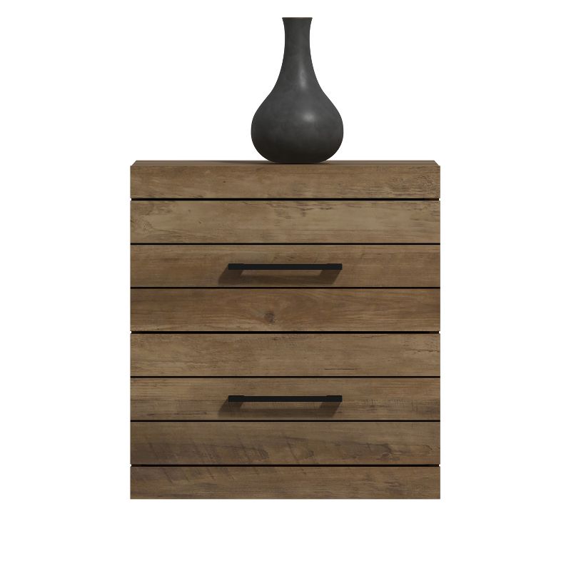 Galano Hamsper 2-Drawer Bedside Table Cabinet Nightstand w/Drawers Storage (20.3 in. × 16.3 in. × 18.9 in.) in Dusty Gray Oak, Knotty Oak, 3 of 8