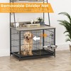 Dog Crate Furniture, 57 Inch Dog Kennel Furniture with Removable Tray and Storage Shelves - 3 of 4