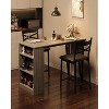 Bar Table and Chairs Set, 3 Piece Bar Table Set with Flip Top Extension and Storage Shelves, Suitable for Small Space Kitchen Apartment - 3 of 4