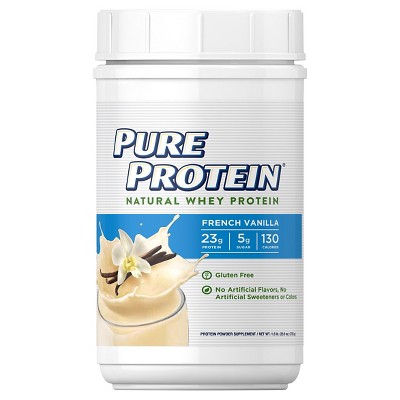 Pure Protein Natural Whey Protein Powder - French Vanilla - 25.6oz