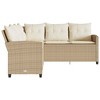 vidaXL l-Shaped Outdoor Couch/Beige Patio Sofa - Poly Rattan Seating - Garden/Backyard/Patio Furniture - 72.4"x72.4"x31.5" - Removable Cushions - 4 of 4