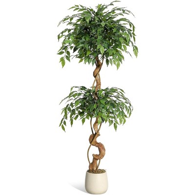 Ficus Tree, Artificial Plants Indoor with Pot,Indoor Faux Tree for Home Office Decor