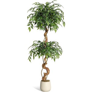 Ficus Tree, Artificial Plants Indoor with Pot,Indoor Faux Tree for Home Office Decor - 1 of 4