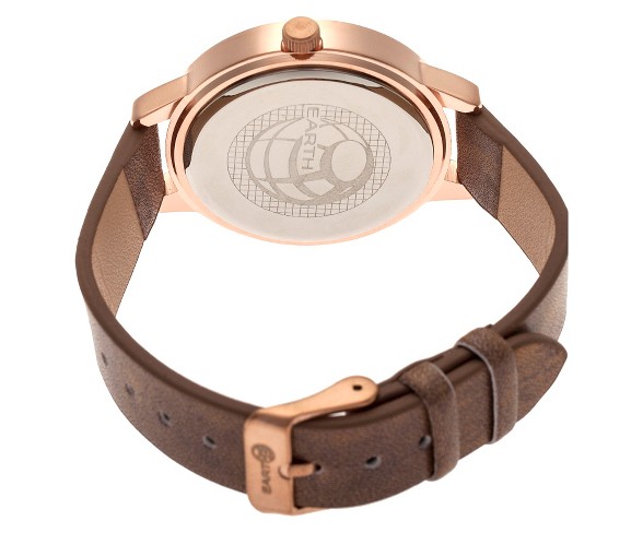 Women's Earth Autumn Wood Outer-Dial Polyurethane Strap Watch-Brown