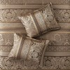 7 Pcs Elegant Jaquard Traditional Damask Design Comforter Set,All Season Home Textile Cozy Bedding Set fits Lux Bedroom Decor,Matching Bed Skirt - 3 of 4