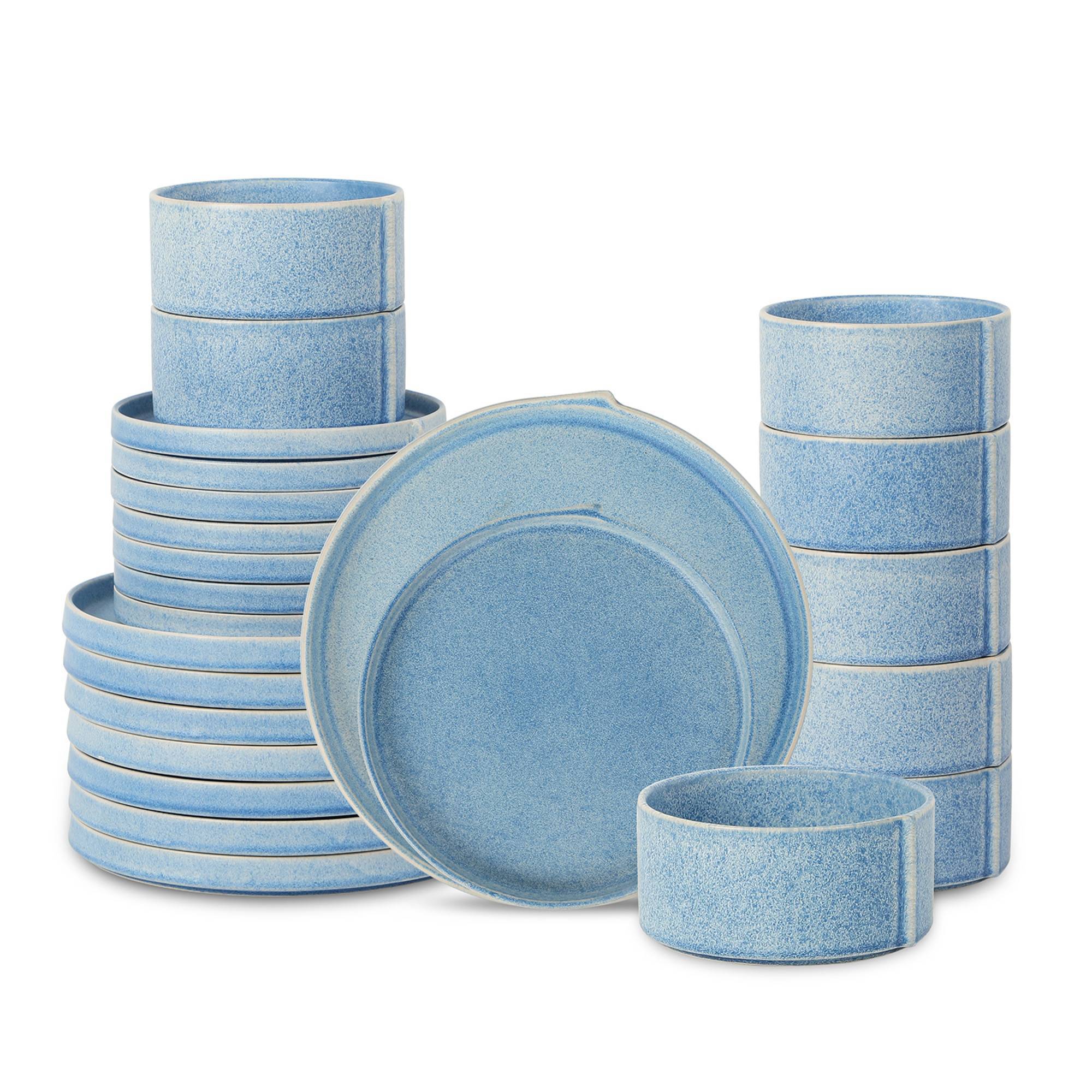 Stone Lain 24pc Bao Stoneware Dinnerware Set Blue