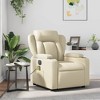 vidaXL Cream Leather Recliner Chair, 6-Point Vibration Massage, Adjustable Backrest & Footrest - 2 of 4