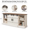 TV Stand with Fireplace for 75 80 Inch TV, 32" Tall Farmhouse Highboy Entertainment Center with Sliding Barn Doors for Living Room - 4 of 4