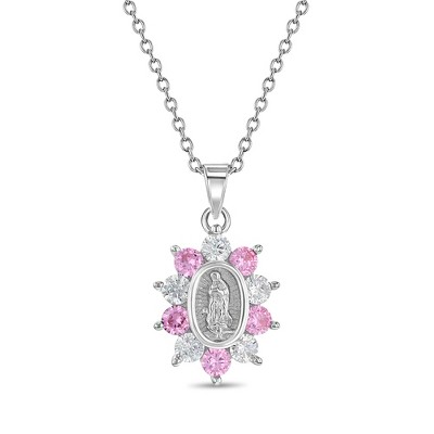 Girls' Guadalupe Virgin Mary Sterling Silver Necklace In Season Jewelry Target