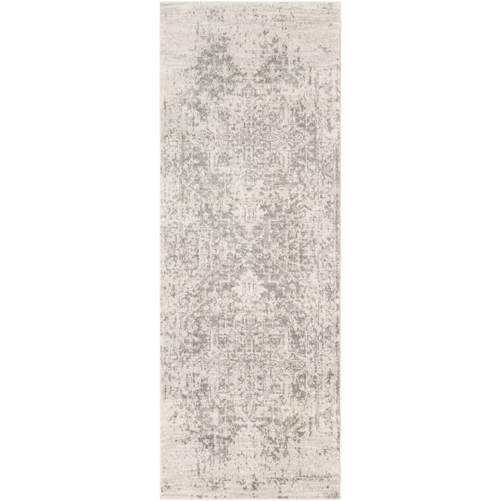 Photos - Area Rug Livabliss 2'7"x7'3" Worsham Traditional Rug Cream: Stain & Fade-Resistant, Medium Pile, Indoor Runner