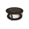 Signature Design by Ashley Frallyn Coffee Table - Dark Brown Finish with Faux Marble Top and Metal Legs - 4 of 4