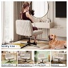 Kumasinova 26" Wide Cross Legged Chair Chic Home Office Chair with Wheel&Adjustable Height,360°Swivel Chair for Home,Office,Vanity,Makeup&Study, Beige - 4 of 4