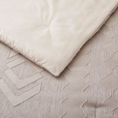 Full Beige Reversible Down Alternative Microfiber Comforter Set